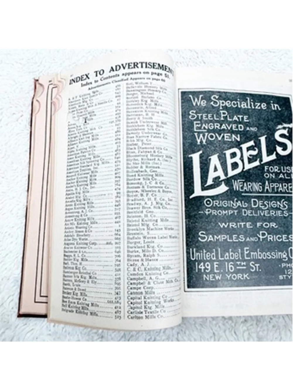 Vintage 1921 Davisons Knit Goods Trade Directory Torrington Needles Pocket Book